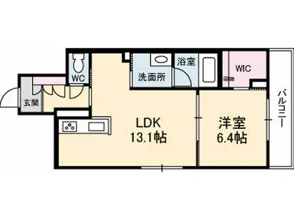 CASA PROSPERA(1LDK/4階)の間取り写真