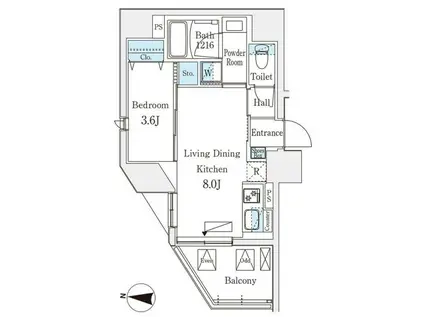 デュオフラッツ池袋(1LDK/8階)の間取り写真