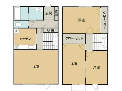 ハーモニー・泉たまつゆ(3LDK/1階)の間取り写真