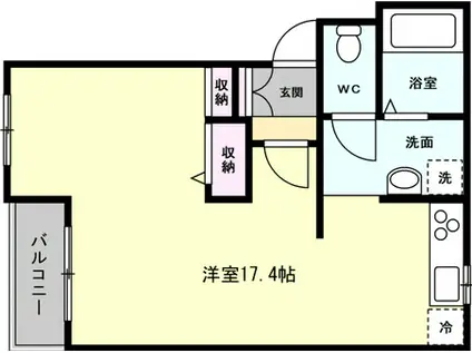 スカイパレス参番館(ワンルーム/3階)の間取り写真