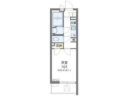 クレイノフラットメイト桜(1K/3階)の間取り写真