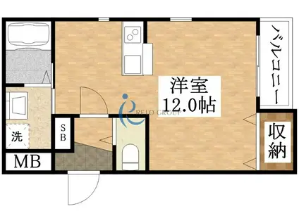 フローリッシュ加美南(ワンルーム/3階)の間取り写真