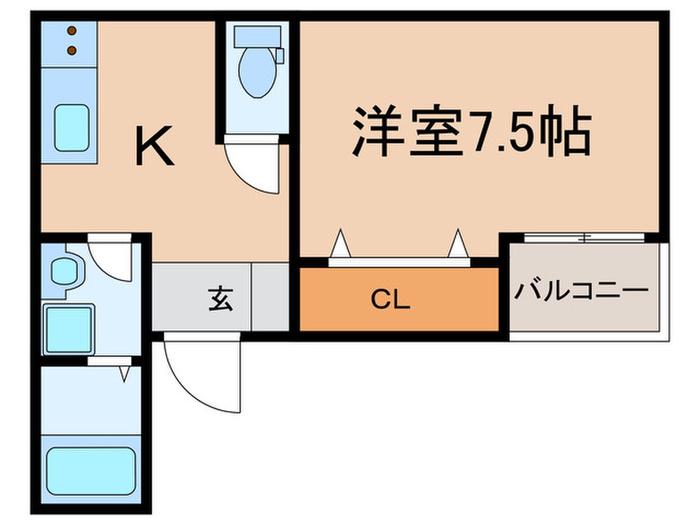 LECOCON豊田市駅(1K/3階)の間取り写真