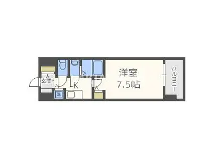 リッツ桜宮パークフロント(1K/11階)の間取り写真