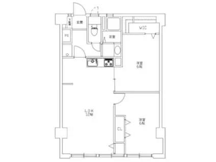 東和ビル(2LDK/6階)の間取り写真