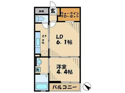 プリマベーラ 多摩(1LDK/3階)の間取り写真