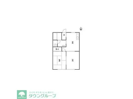 イーストフジ(2DK/2階)の間取り写真