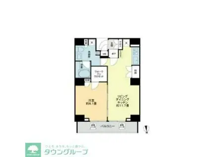 VIOR文京関口(1LDK/13階)の間取り写真