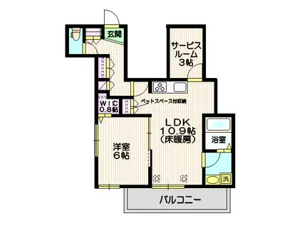 エルズプラス南長崎(1SLDK/3階)の間取り写真