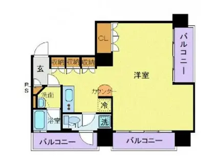 フロリス オーランティウム3(ワンルーム/2階)の間取り写真