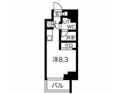 スパシエロッサ横浜吉野町(ワンルーム/6階)の間取り写真