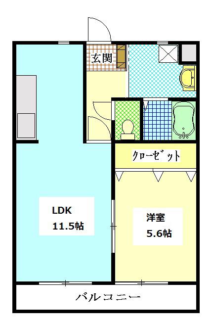 アモリールI(1LDK/4階)の間取り写真
