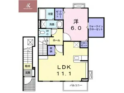 メゾン ソレイユ(1LDK/1階)の間取り写真