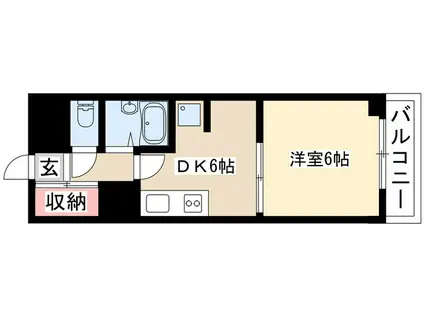 アクセス高辻(ワンルーム/6階)の間取り写真