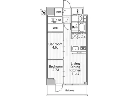 コンフォリア・リヴ巣鴨(2LDK/3階)の間取り写真