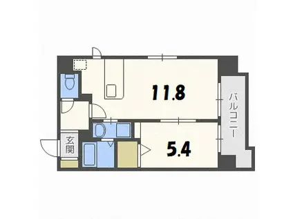 グランヴィア大通(1LDK/3階)の間取り写真