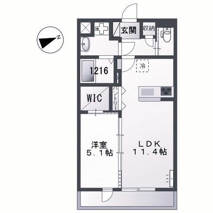 カーサ クラージュ(1LDK/2階)の間取り写真