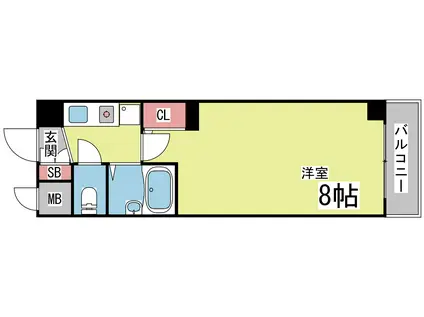 テレサエンバシ(1K/5階)の間取り写真