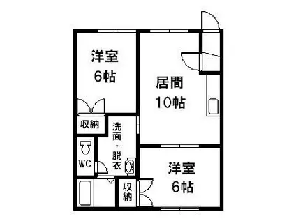 サンコート神楽(2LDK/1階)の間取り写真