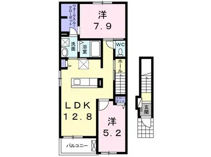 リアン・R(2LDK/2階)の間取り写真