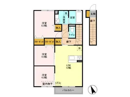 ジーフロント(3LDK/2階)の間取り写真