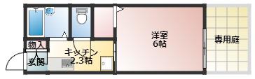 トランクウィル(1K/1階)の間取り写真