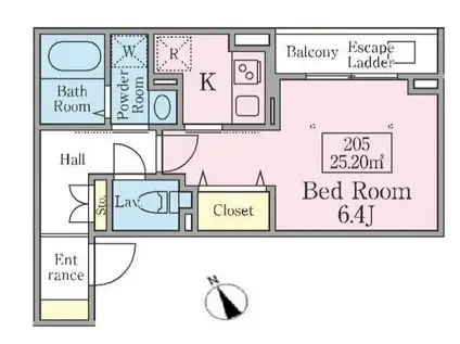 PRUNELLE西荻 (1K/2階)の間取り写真