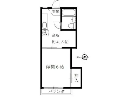 カサブランカ(1K/2階)の間取り写真