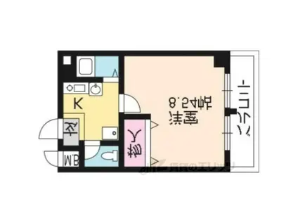 ヴィラカラスマ五条(1K/2階)の間取り写真