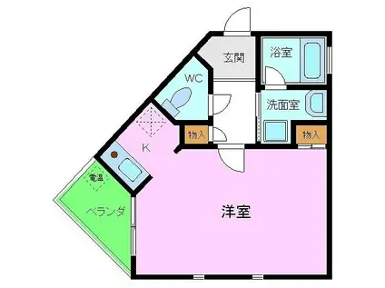 ホームズ金岡(ワンルーム/2階)の間取り写真