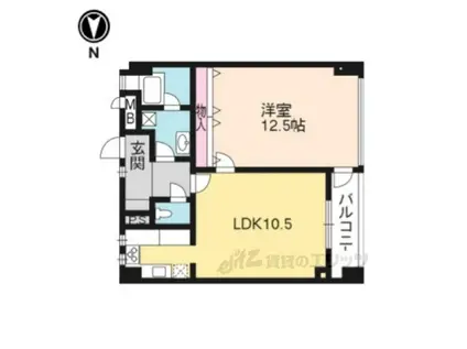 ノースCOURT(1LDK/2階)の間取り写真