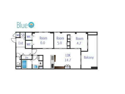 FK&Y(3LDK/6階)の間取り写真