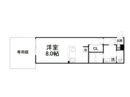 アンシェンヌ紫竹(1K/1階)の間取り写真