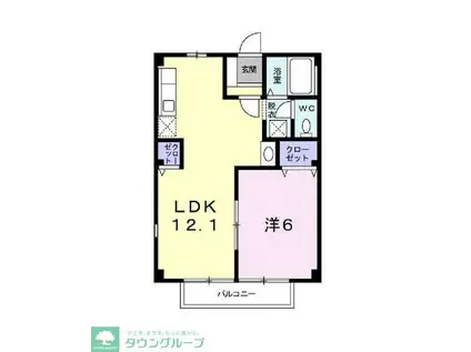 ブルーベル(1LDK/2階)の間取り写真