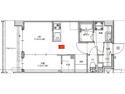 モダンパラッツォ博多フロント(1K/3階)の間取り写真