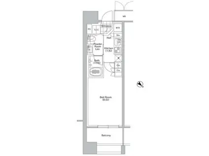 コンフォリア渋谷ウエスト(1K/8階)の間取り写真
