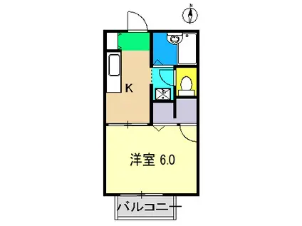 フォレストハウスI(1K/1階)の間取り写真