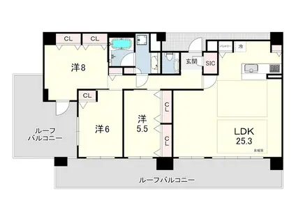 ワコーレ神戸三宮マスターズレジデンス(3LDK/14階)の間取り写真