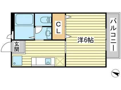 マ・メゾン(1K/1階)の間取り写真