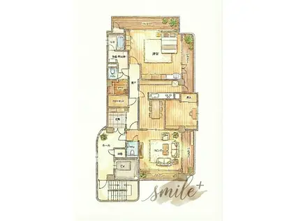 アルバ鹿田町(2SLDK/11階)の間取り写真