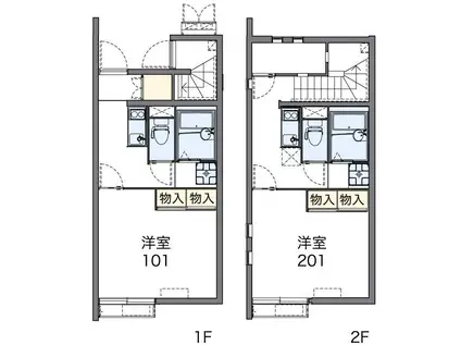 レオネクストナバノ(1K/2階)の間取り写真