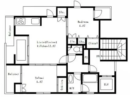ル・クレソン・ヴェール(2LDK/5階)の間取り写真