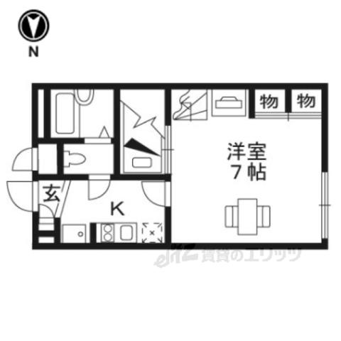 レオパレスDEERFIELDⅡ(1K/2階)の間取り写真