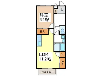 サープラスブライト(1LDK/2階)の間取り写真