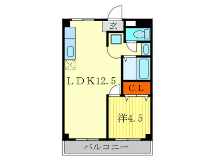 パラッツオ植物園(1LDK/3階)の間取り写真