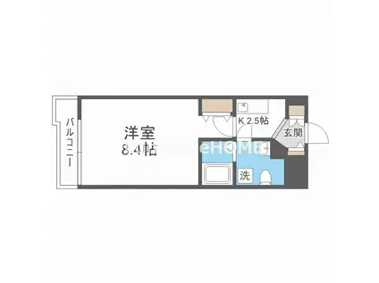 プラ・ディオ森小路セレニテ(1K/4階)の間取り写真