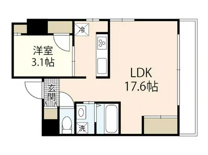 イースト132°(1LDK/5階)の間取り写真