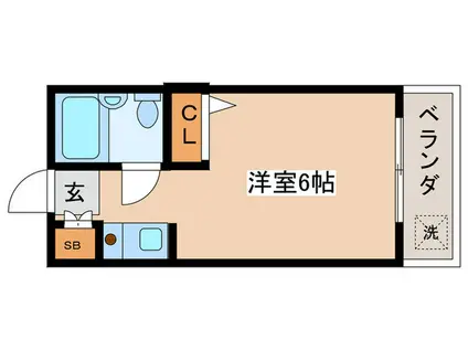 エクセルコート(ワンルーム/2階)の間取り写真