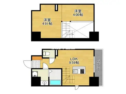 MODERN PALAZZO天神東グラン(1LDK/3階)の間取り写真