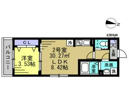 メゾン・ド・PLUM蘇我(1LDK/2階)の間取り写真